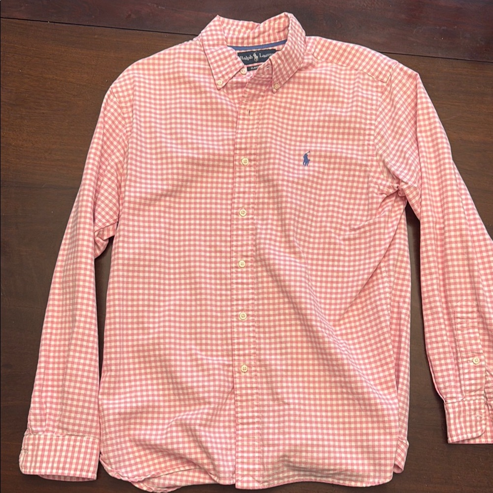 Polo by Ralph Lauren Men's Pink Checkered Shirt